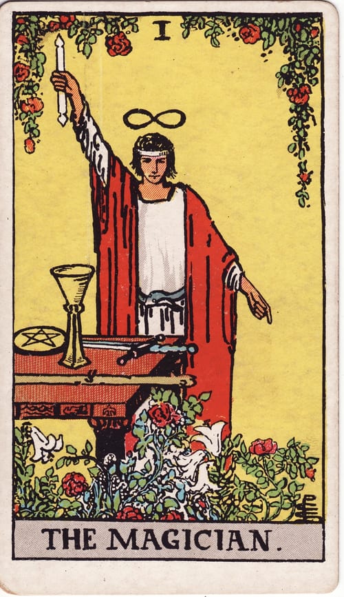 魔術師(The Magician)偉特塔羅牌面